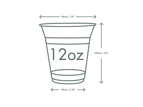 PLA Smoothiebecher Premium 300ml/12oz,ؠ96mm Eco Print Karton (1.000Stck)