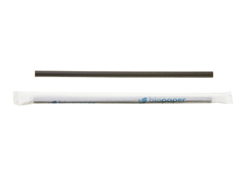 Papier-Trinkhalme extrastark gehlst 6 x 200 mm schwarz    Muster (1 Stck)